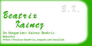 beatrix kaincz business card